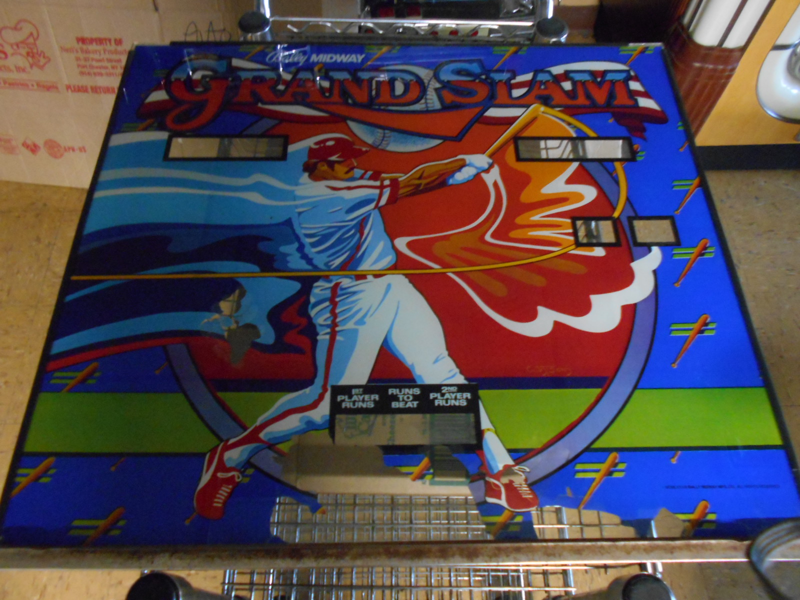 Grand Slam Pinball Machine Game Backglass Backbox 188 Bally For